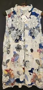 NEW-Absolutely Gorgeous Floral Print Sleeveless Duster Top